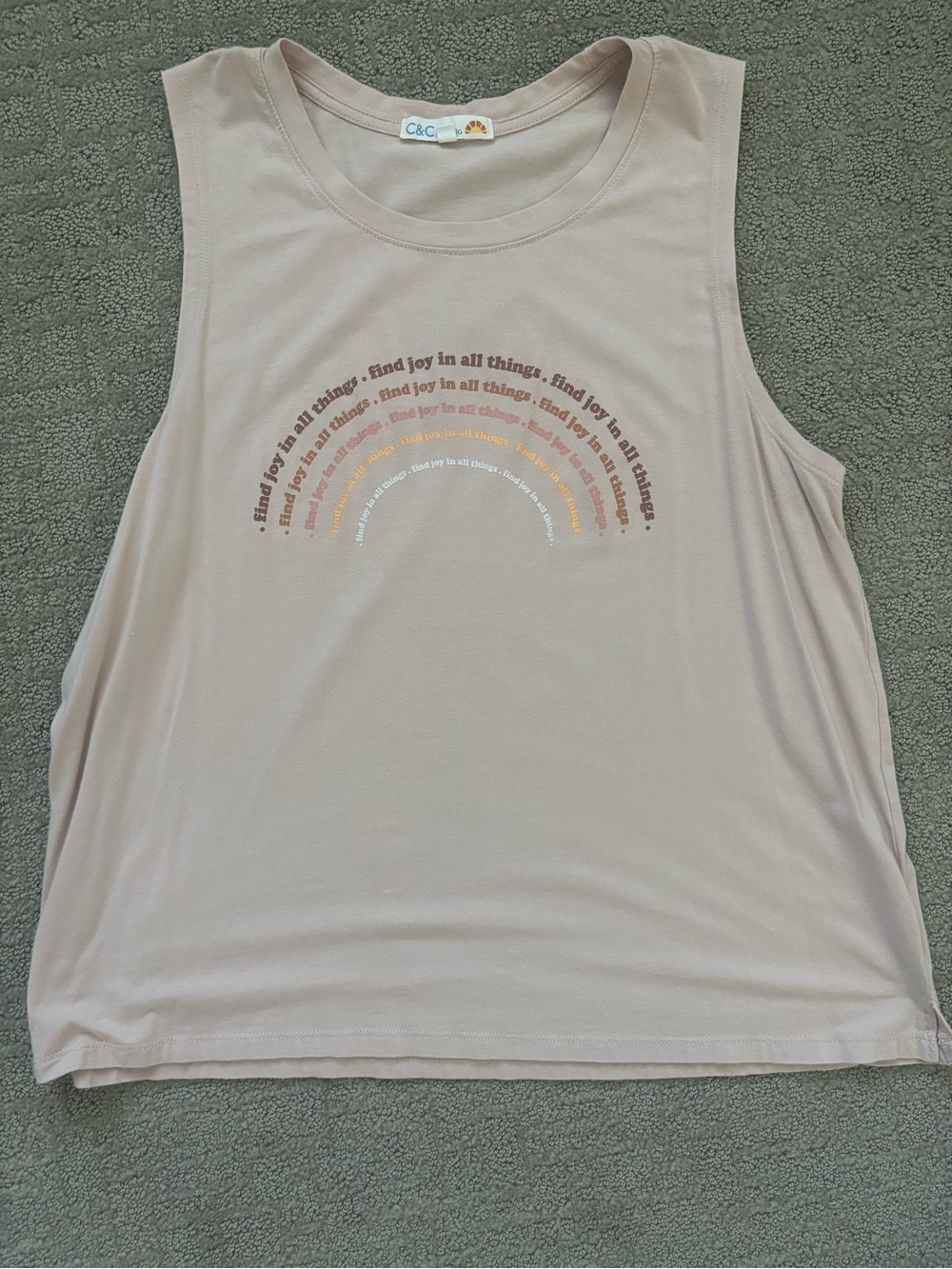 C&C California Women's Sleeveless Graphic Tank in Light Pink